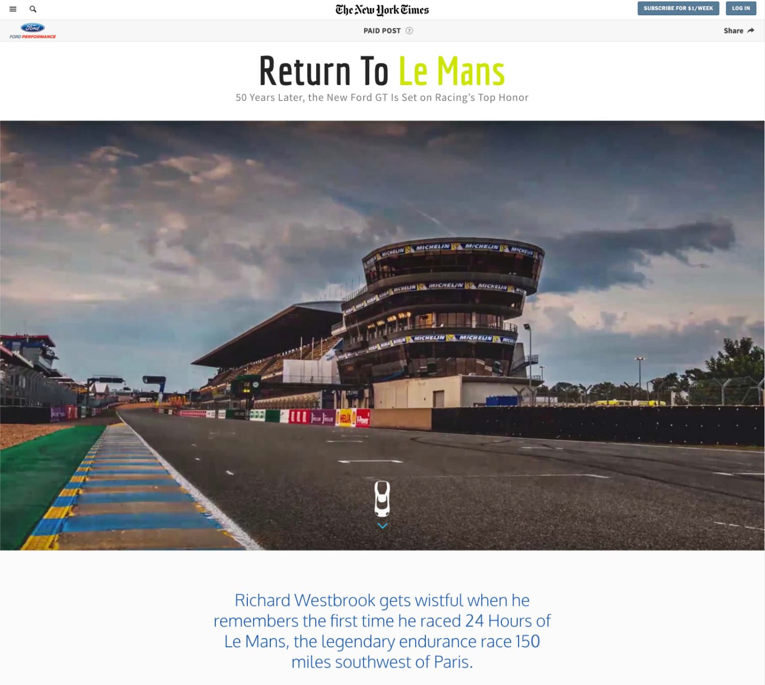 Ford GT - Return to Le Mans | NYT